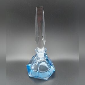 Elegant German Blue Lead Crystal Perfume Bottle
